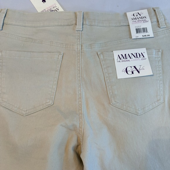 Gloria Vanderbilt Amanda Slimming Jean Stonewood Beige Stretch 12S NWT - Picture 3 of 13